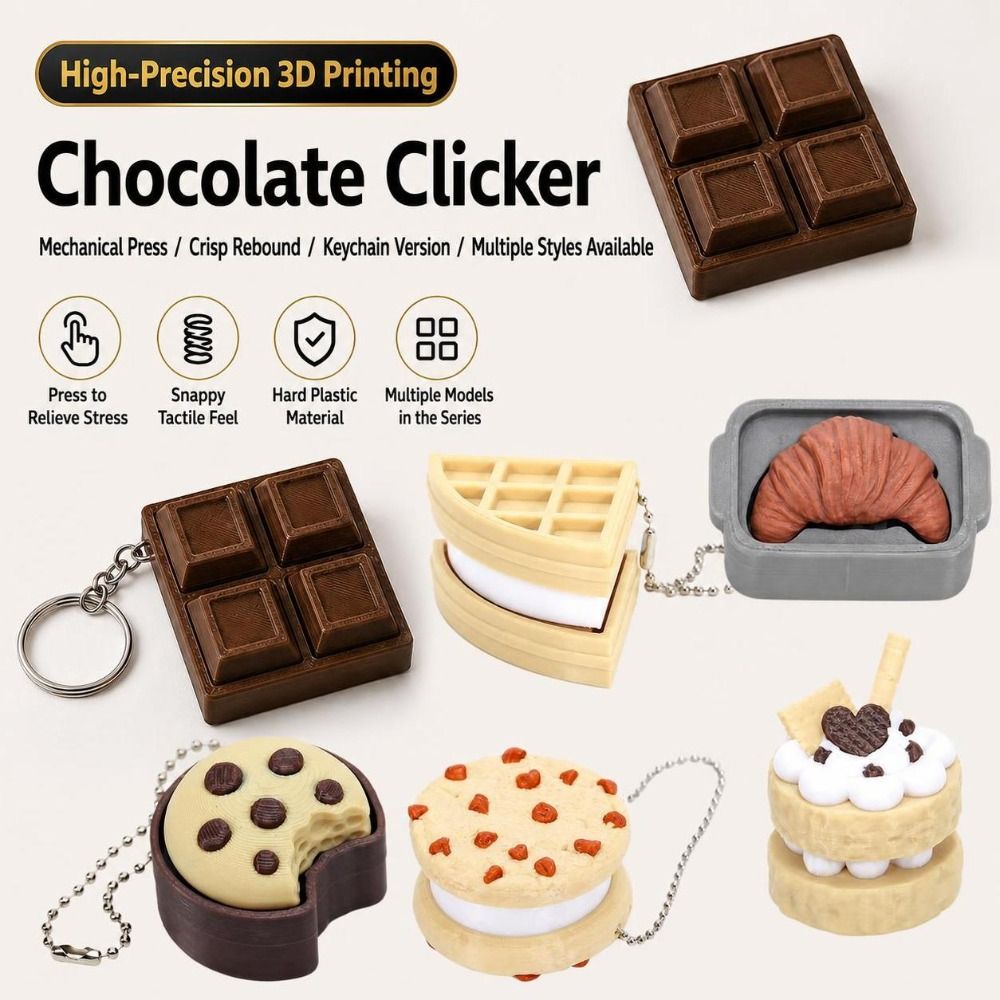 Food Zinc - Kaas Chocolade Brood 3D Geprinte Clicker