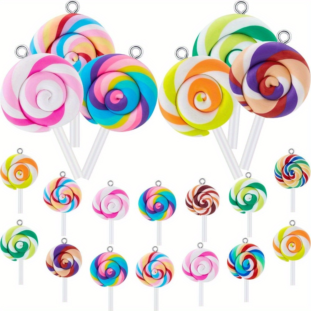Food Zinc - 3/9/18pcs Multi-color Zachte Keramische Lollipop Vormige