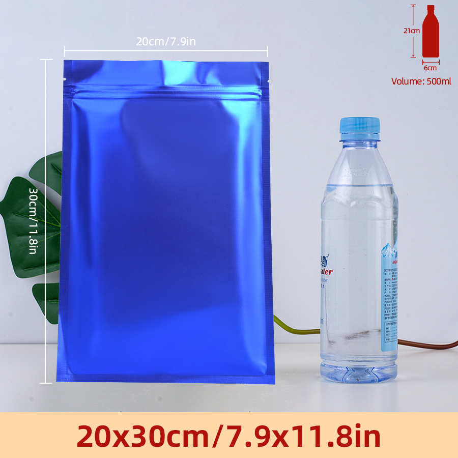 Food And Snacks - 100 stuks matte blauwe foliezakjes met